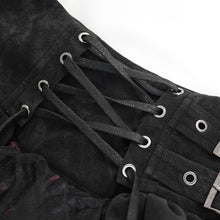 Load image into Gallery viewer, SKT210 Punk asymmetric black and red skirt