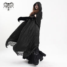 Load image into Gallery viewer, CA04501 Black Gothic Lace Hooded Cloak
