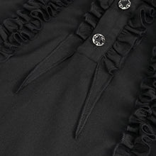 Load image into Gallery viewer, SHT10401 Black Chiffon pleated Lace Stand Collar Men's Shirt