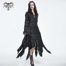 Load image into Gallery viewer, CT225 Dark tattered hooded knitted women's jacket