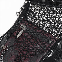 Load image into Gallery viewer, WT107 Punk Tree-Patterned Mesh & Patent Leather Vest