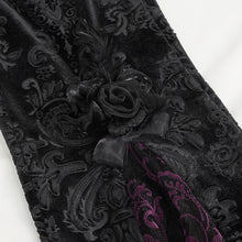 Load image into Gallery viewer, EPT01402 Black and purple Gothic velveteen embossed flared pants