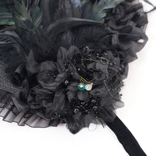 Load image into Gallery viewer, EAS022 Gothic long feather flower straw half hat
