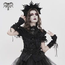 Load image into Gallery viewer, SHT15101 Lolita Shimmer Chiffon Pleated Short-Sleeve Blouse