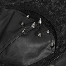 Load image into Gallery viewer, SHT107 Leather paneled rivets studded shirt