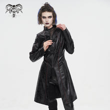 Load image into Gallery viewer, CT21301 Irregular rubberized faux leather contrasting stripe jacket