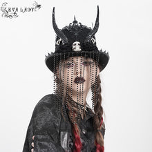 Load image into Gallery viewer, EAS037 Small chain tassel skull horn hat