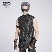 Load image into Gallery viewer, WT096 Punk two-tone faux leather vest