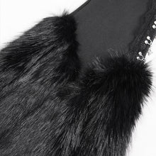 Load image into Gallery viewer, AS323 Black plush V-shaped mid-length leg warmers