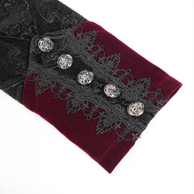 Load image into Gallery viewer, CT27002 Gothic pattern velvet long coat with multiple straps at the center front