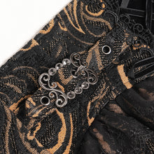 Load image into Gallery viewer, AS299 Black and Apricot Paisley Gothic Waist Belt