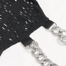 Load image into Gallery viewer, SKT167 metal chain broken hole backless halter dress