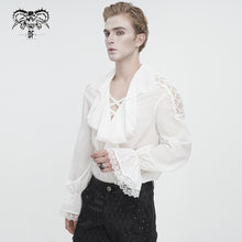 Load image into Gallery viewer, SHT10902 White Gothic V-neck chiffon shirt