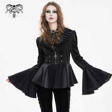 Load image into Gallery viewer, CT211 Patterned leather lace bell-sleeve jacket