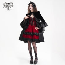 Load image into Gallery viewer, CT243 Reflective lace mesh stand collar gothic velvet women black jacket