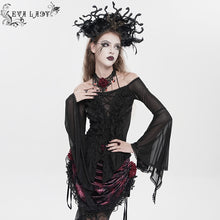 Load image into Gallery viewer, ETT04501 3D Floral Knit Gothic T-Shirt