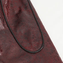 Load image into Gallery viewer, CT21302 RED Irregular rubberized faux leather contrasting stripe coat
