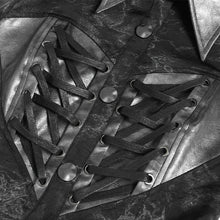 Load image into Gallery viewer, SHT143 Long-sleeved faux leather shirt with random lines patterns