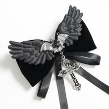 Load image into Gallery viewer, AS307 Gothic Bow Hair Clip with Small Wings