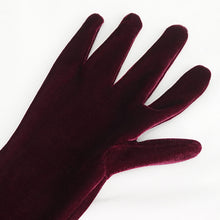 Load image into Gallery viewer, GE02502 Wine velvet strap gloves