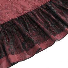 Load image into Gallery viewer, SKT19802 Black and red Gothic Paisley High Waist Skirt