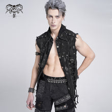 Load image into Gallery viewer, SHT138 Punk raw edges sleeveless shirt