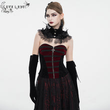 Load image into Gallery viewer, ECST006 Gothic color contrast lace up corset