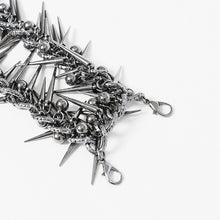 Load image into Gallery viewer, AS210 Punk Double Chain Spike Necklace
