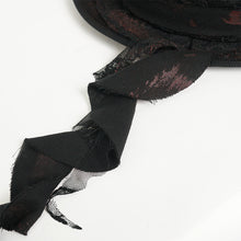 Load image into Gallery viewer, AS28501 Gothic Hand-Painted Top Hat with Side Ruffles and Tassels