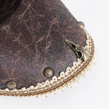 Load image into Gallery viewer, AS189 Punk brown cracked pirate hat