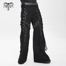 Load image into Gallery viewer, PT289 Punk side-drawn wide-leg pants