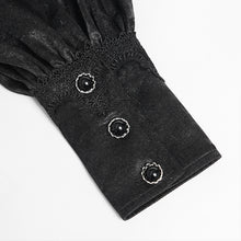 Load image into Gallery viewer, SHT15401 Gothic Long-Sleeve Pleated Shirt with Bat-Wing Shoulder Flaps