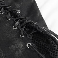 Load image into Gallery viewer, PT210 punk ripped mesh lace up trousers