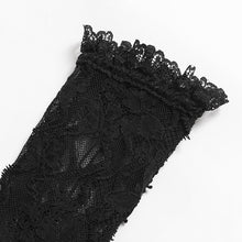 Load image into Gallery viewer, EGE006 Butterfly Lace, Mesh, and Beaded Chain Embellishment Gothic Long Gloves