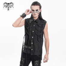 Load image into Gallery viewer, WT088 Punk ripped woven vest