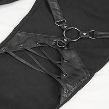 Load image into Gallery viewer, PT215 Punk Twill decorative Faux Leather Leg Loop Trousers