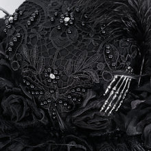 Load image into Gallery viewer, EAS019 Long and short tassel black big round widow hat