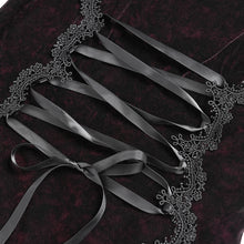 Load image into Gallery viewer, SKT24002 Dark Red Long Trumpet Sleeve Gothic Fishtail Hooded Dress