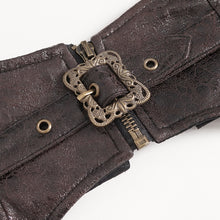 Load image into Gallery viewer, AS175 Punk brown imitation textured leather women corset
