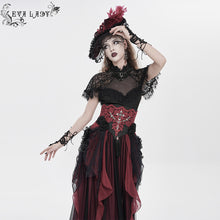 Load image into Gallery viewer, ECST013 Paisley Jacquard Black and Red Belt