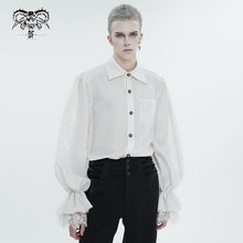 Load image into Gallery viewer, SHT08302 white daily Gothic Lantern Sleeve Shirts