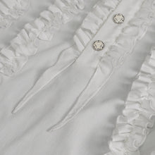 Load image into Gallery viewer, SHT10402 White Chiffon pleated Lace Stand Collar Men's Shirt