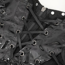 Load image into Gallery viewer, SKT189 Punk pleated glazed leather suspender dress