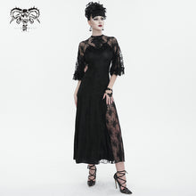 Load image into Gallery viewer, SKT172 Gothic High Slit Lace Asymmetric Long Dress