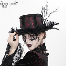 Load image into Gallery viewer, EAS038 Gothic rose feather branch decorated hat