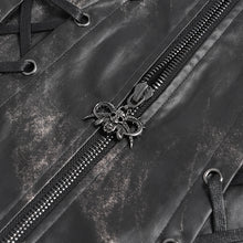 Load image into Gallery viewer, WT096 Punk two-tone faux leather vest