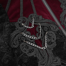 Load image into Gallery viewer, CT25802 Red Gothic round stand collar velvet coat