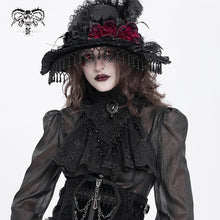 Load image into Gallery viewer, AS206 Lace fringe beaded gothic men bow tie