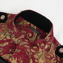 Load image into Gallery viewer, CT07403 Golden and red palace floral men long waistcoat