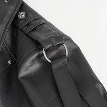 Load image into Gallery viewer, CT207 Punk Rivets Studded Webbing Faux Leather Men's Short Jacket
